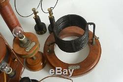 Early antique electric motor, generator, 8 Geissler tubes, Tesla instruments