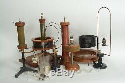 Early antique electric motor, generator, 8 Geissler tubes, Tesla instruments