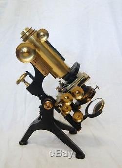 Edwardian Cased Royal Model Microscope By W Watson & Sons High Holborn London