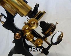 Edwardian Cased Royal Model Microscope By W Watson & Sons High Holborn London