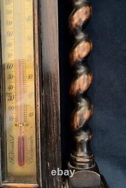 Edwardian Oak Barley Twist Barometer c. 1910