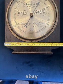 Edwardian Oak Barley Twist Barometer c. 1910