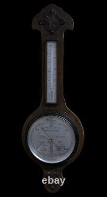 Edwardian Oak Barometer