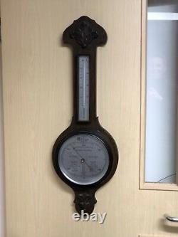 Edwardian Oak Barometer