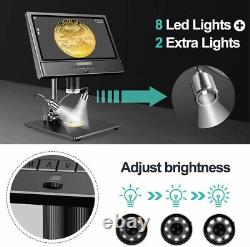 Elikliv 10 1080P USB Digital Microscope 1300X LCD Microscope 10 LED Fill Lights