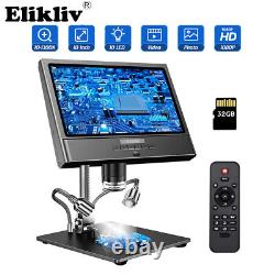 Elikliv Digital Soldering Microscope 10'' LCD 1300X Coin Microscope 10LED Lights