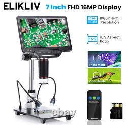 Elikliv HDMI Microscope Digital 1300X Coin Microscope with Screen 10 LEDs Light