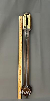 English Rosewood 35.5 Stick Barometer by H. Hughes, London 19th Century