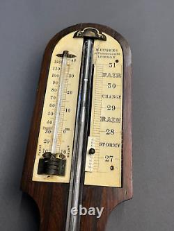 English Rosewood 35.5 Stick Barometer by H. Hughes, London 19th Century