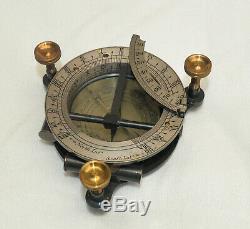 Equinoctial universal compass sundial in case J. J. Hicks, Hatton Garden