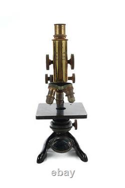 Ernst Leitz Wetzlar Antique Brass Microscope withBox c1920s
