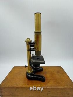 Ernst Leitz Wetzlar Brass Microscope with Box B6