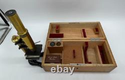 Ernst Leitz Wetzlar Brass Microscope with Box B6