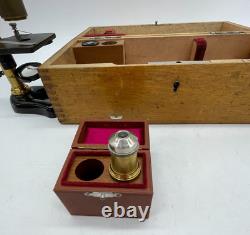 Ernst Leitz Wetzlar Brass Microscope with Box B6