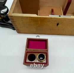 Ernst Leitz Wetzlar Brass Microscope with Box B6