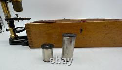 Ernst Leitz Wetzlar Brass Microscope with Box B6