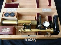 Ernst Leitz Wetzlar antique microscope in fantastic collectors box, beautiful