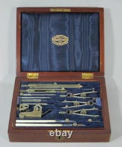 FINE ANTIQUE DRAWING ARCHITECTS ENGINEERS INSTRUMENT SET by THORNTON circa 1920