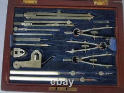 FINE ANTIQUE DRAWING ARCHITECTS ENGINEERS INSTRUMENT SET by THORNTON circa 1920