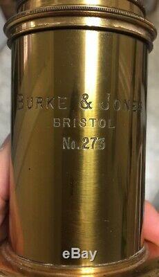 Fantastic Reproduction Of An Antique Brass Microscope By Burke & Jones Bristol