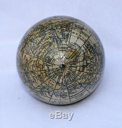 Fine 3 inch terrestrial globe in lignum vitae case Woodward. C. 1860