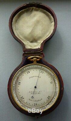 Fine And Unusual Pocket Barometer/altimeter Signed And Working