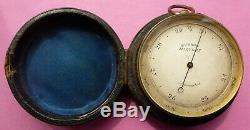 Fine Antique Pocket Barometer & Altimeter Signed Burrow Of Malvern