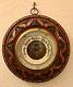 Fine Quality Decorative Antique Aneroid Barometer. Carved Walnut Case. C1900