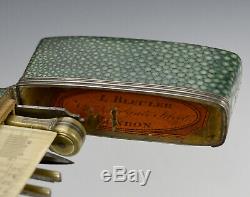 Fine Silver-Mounted Shagreen Drafting Set By Bleuler, London
