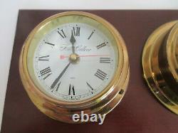 Foster Callear Brass Marine Ships Bulkhead Barometer & Clock in good condition