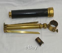 Four draw telescope with stand and case Chadburn Bros, Sheffield