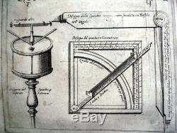 G. POMODORO 1603 Rare Book On Surveying And Drawing Instruments
