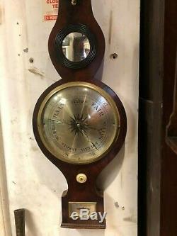 Good 19th Century Mahogany Banjo Barometer Formaly In Alderley House Gloucester