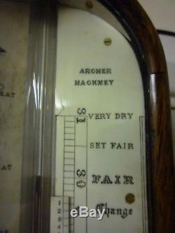 Good Antique Rosewood Stick Barometer In Good Working Order