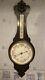 Grand Antique Oak Aneroid Banjo Barometer & Thermometer (Excellent condition)