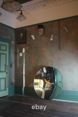 Huge Concave Distortion Mirror Antique Curio Unusual Industrial