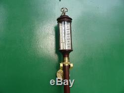 I Blatt Brighton Vintage English Ships Marine Gimbaled Brass Stick Barometer