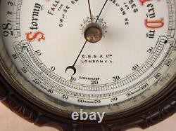 Impressive Edwardian wall mounted barometer signed C. S. S. A. LONDON