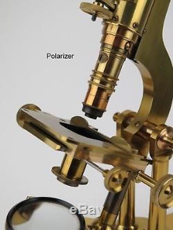 J. B. Dancer brass'true V' binocular microscope (No. 310) c1865 + accessories