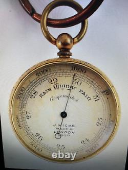 J. Hicks. London. Victorian Compensated Pocket Barometer. In Great Condition