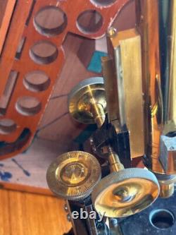 J Swift & Son London Brass Petrological Microscope Circa 1890 Serial No 10779