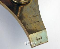 J Zentmayer Phila Antique Brass Us Army Hospital Microscope S/n-453, Circa 1870