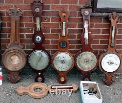 Job lot 6 Georgian Regency antique country house barometers for spares/repair