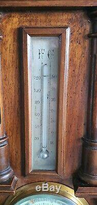 Junghans Clock Barometer Thermometer Weather Station Key Wind 8 Day German
