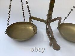 LARGE Antique Brass Bankers Scales Bullion Scales Class B to Weigh 50oz Troy