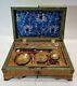 LARGE SIGNED ANTIQUE 19th C ISLAMIC PERSIAN QAJAR BRASS WOOD JEWELERS SCALE SET