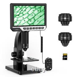 LCD Digital Microscope 2000X Biological Microscope for Adults with Remote Contro