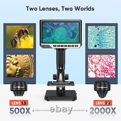 LCD Digital Microscope + Remote Control 2000X Biological Microscope for Adults