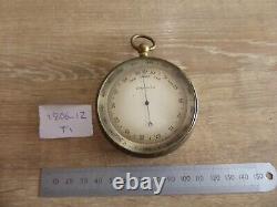 Large Antique 19th Century Gilt Pocket Barometer