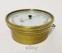 Large Antique Brass Aneroid Barometer by T. Armstrong Bros Manchester